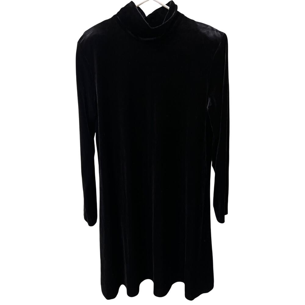 K.C. Spencer Vintage Black Velvet High Neck Dress Plus Size 14 Whimsygoth Chic